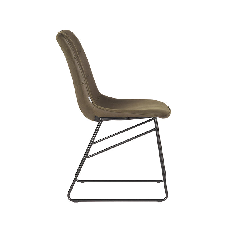 Eetkamerstoel Slim - Army green Microfiber