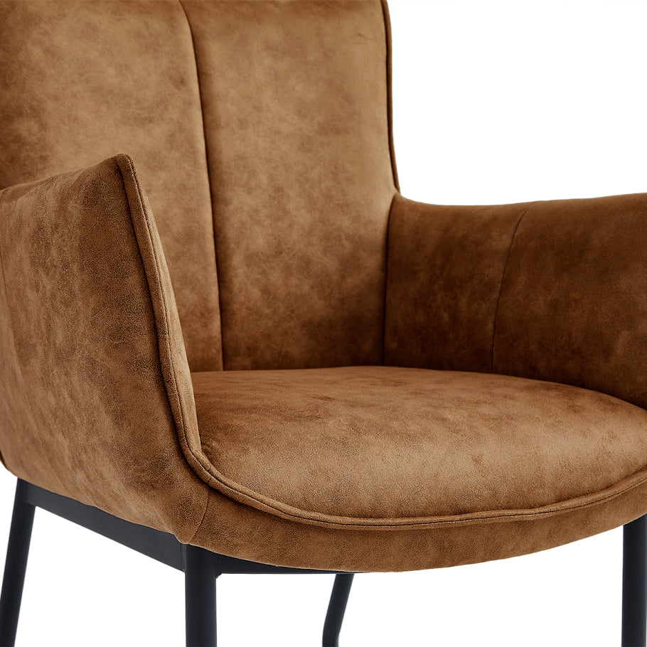 Eetkamerstoel Thomas - Microleder Cognac