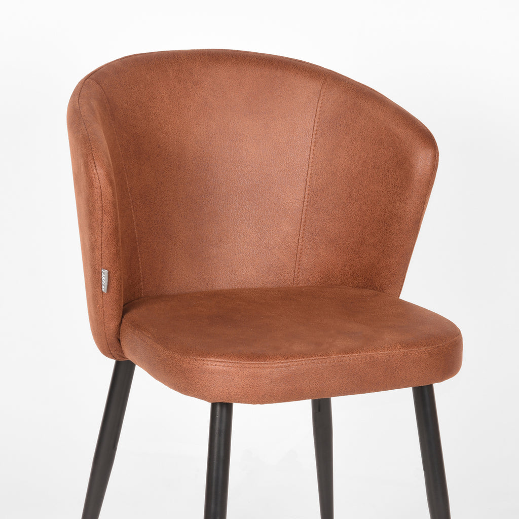 Eetkamerstoel Wave - Cognac Microfiber