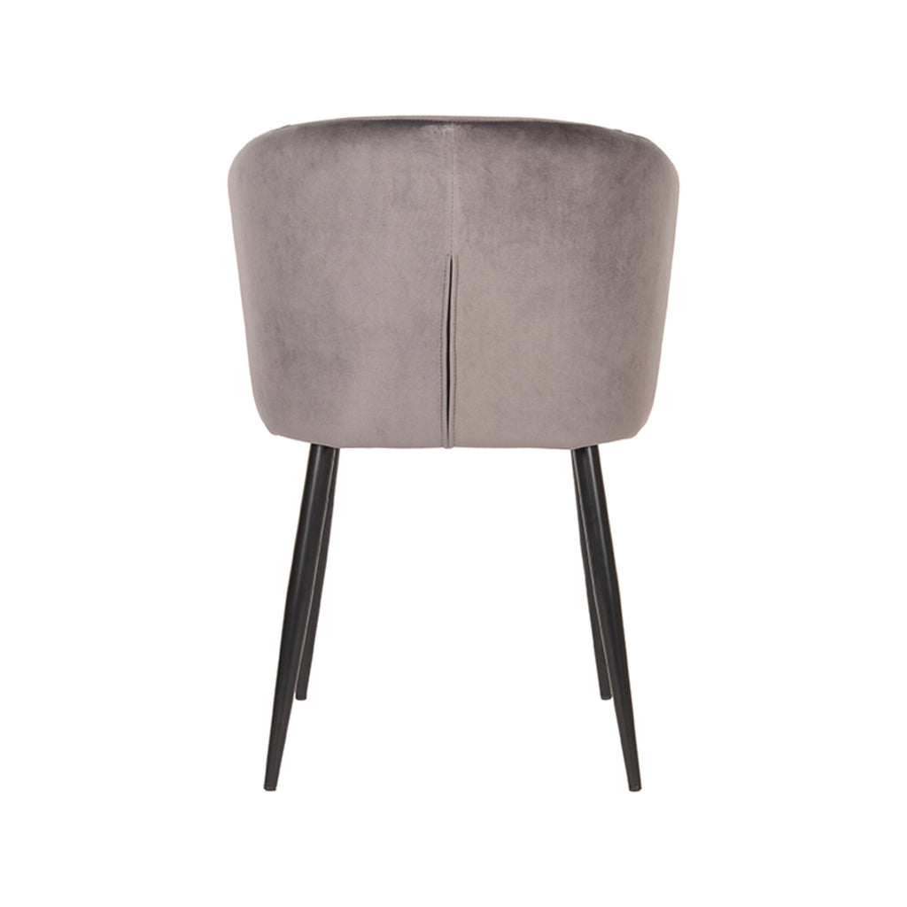 Eetkamerstoel Wave - Grijs - Fluweel