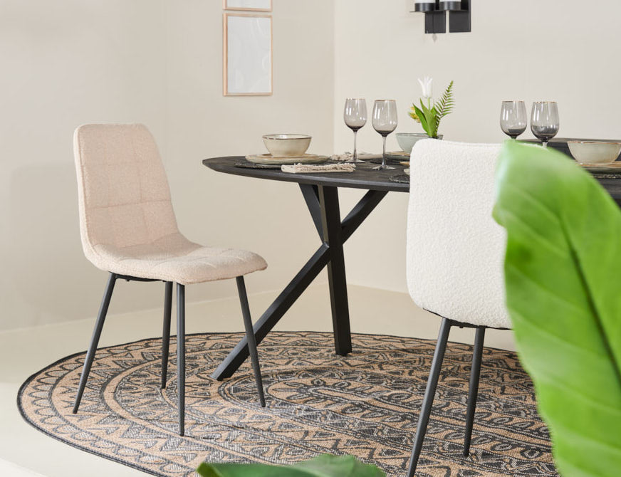 Eetkamerstoel Yerevan - Bouclé Taupe