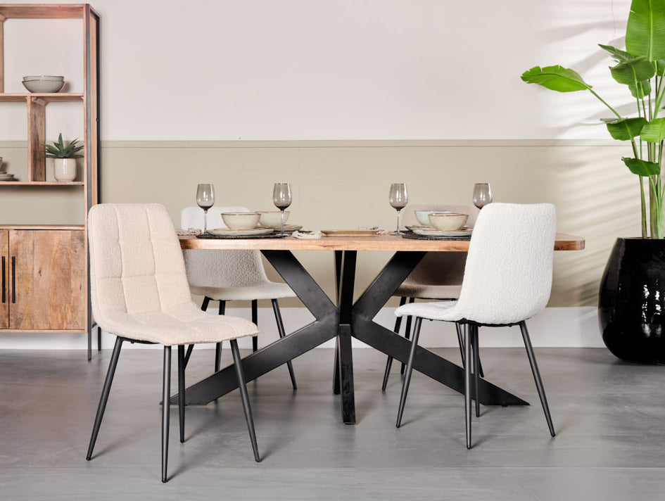 Eetkamerstoel Yerevan - Bouclé Taupe