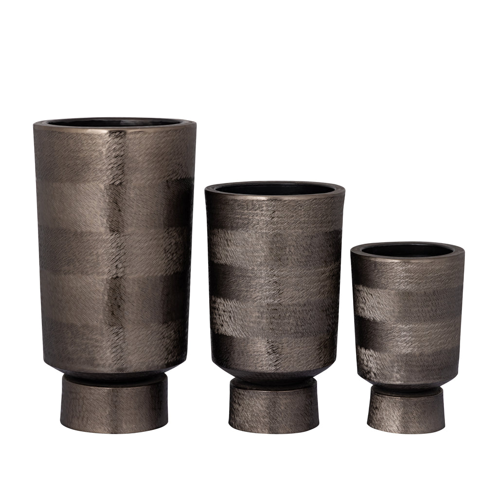 Erga Black alu sheet zigzag pot round L