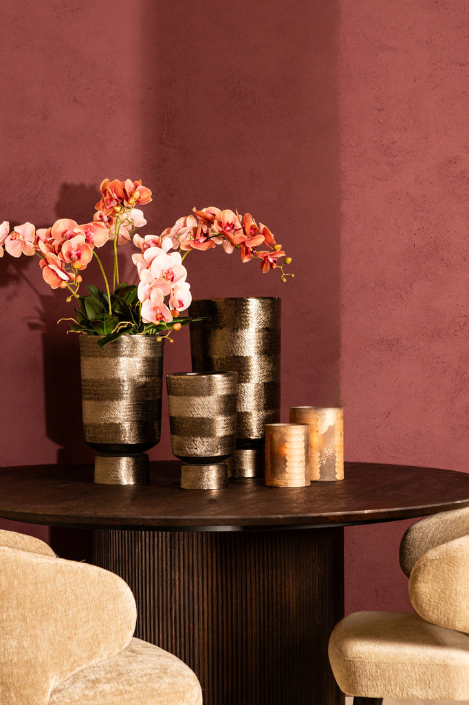 Erga Black alu sheet zigzag pot round L