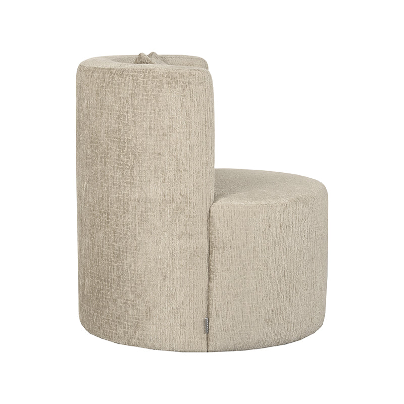Fauteuil Evy fluweel beige/taupe 65 cm