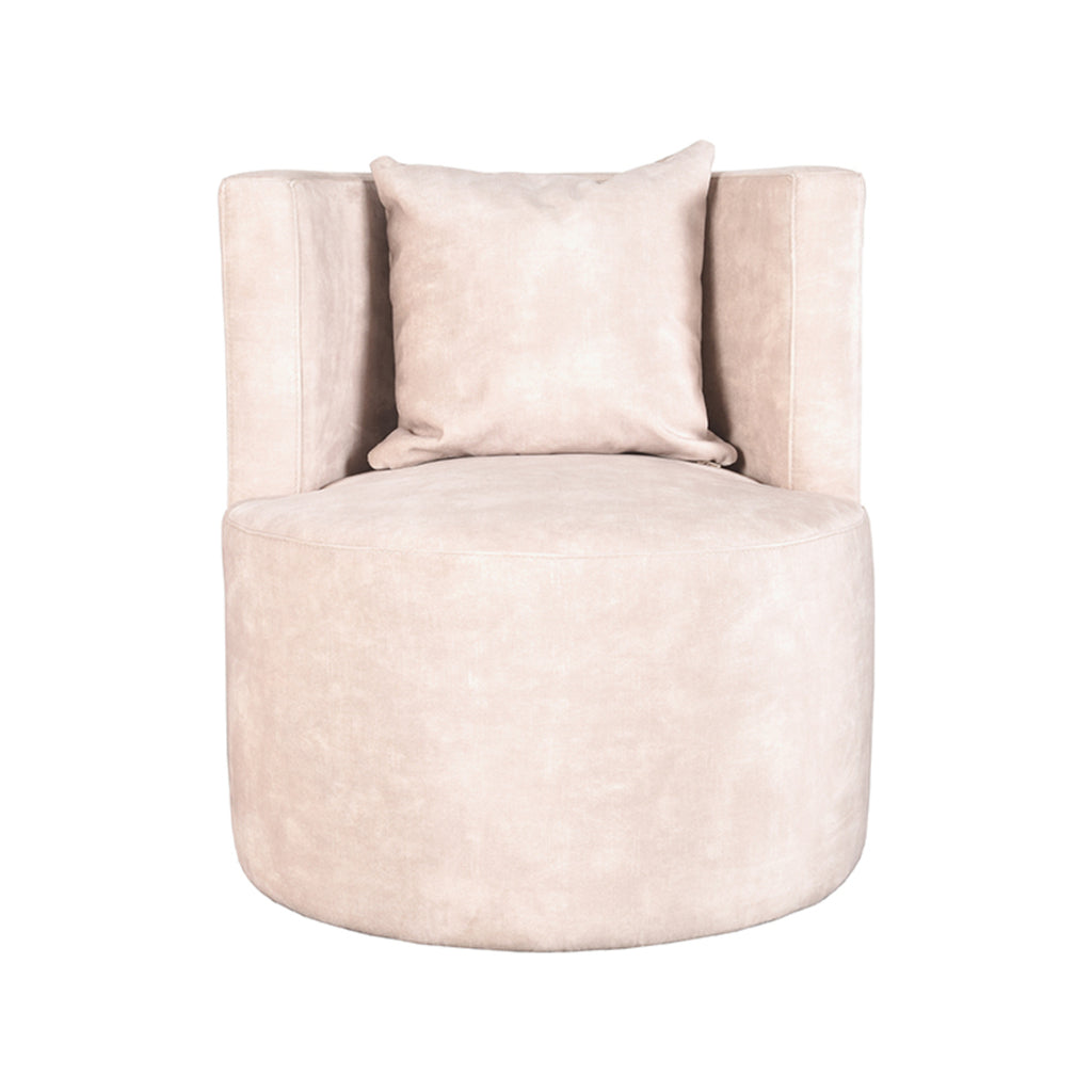 Fauteuil Evy velours naturel 65 cm