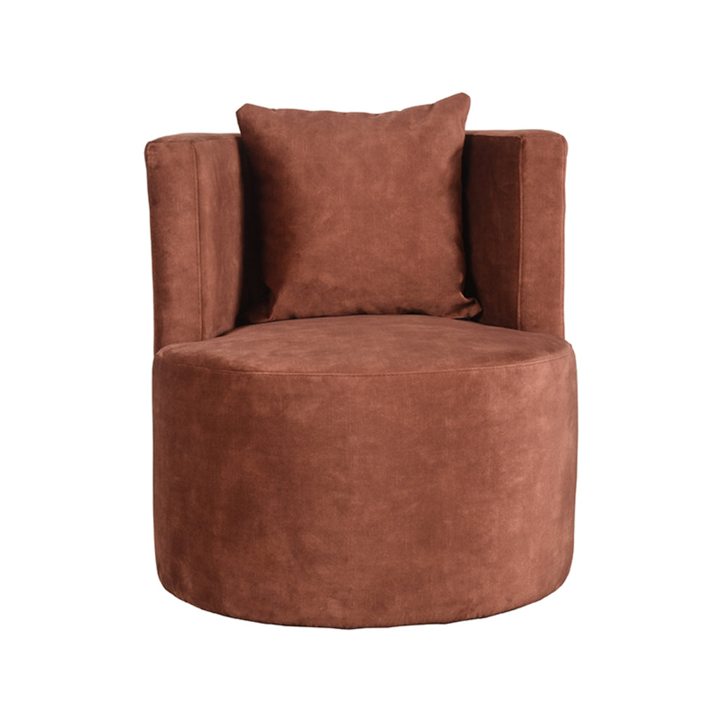 Fauteuil Evy velours rust 65 cm