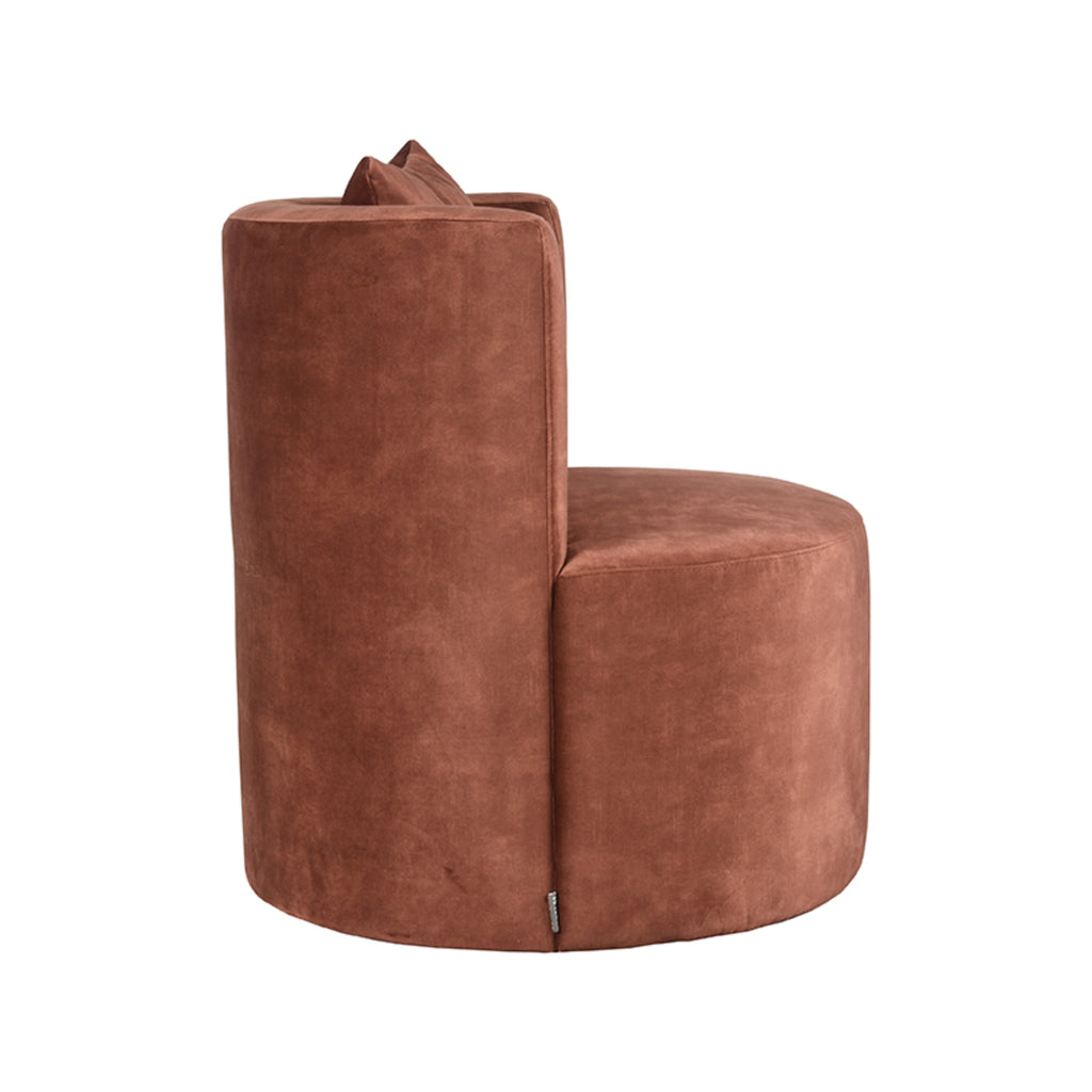 Fauteuil Evy velours rust 65 cm