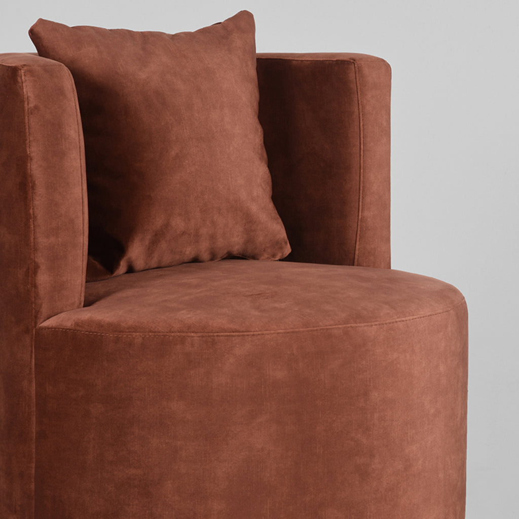Fauteuil Evy velours rust 65 cm