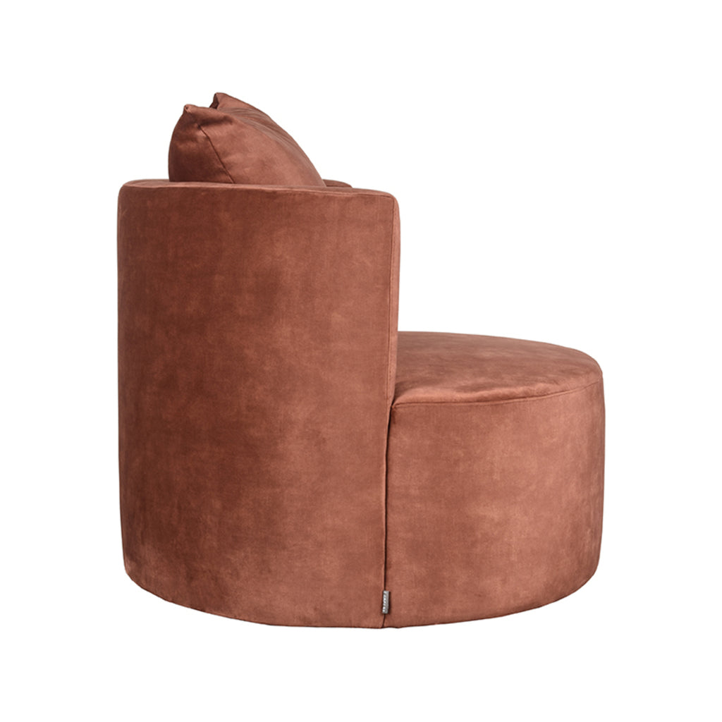 Fauteuil Evy velours rust 90 cm