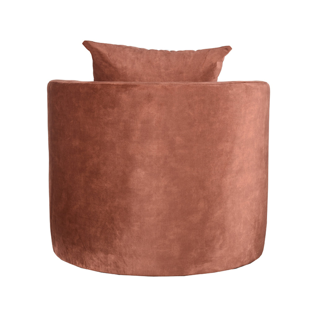 Fauteuil Evy velours rust 90 cm