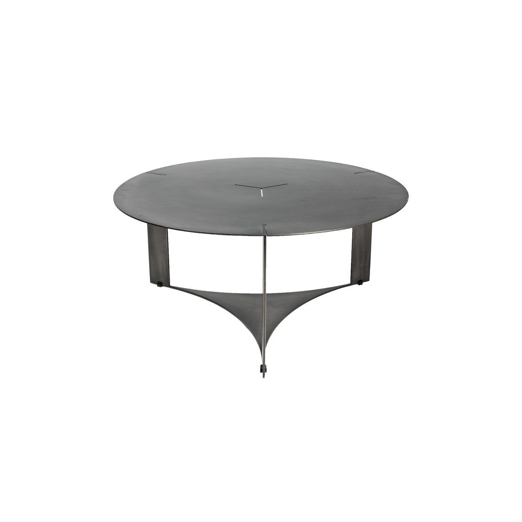 Ferrum Grey oldnickle metal coffeetable round 80cm