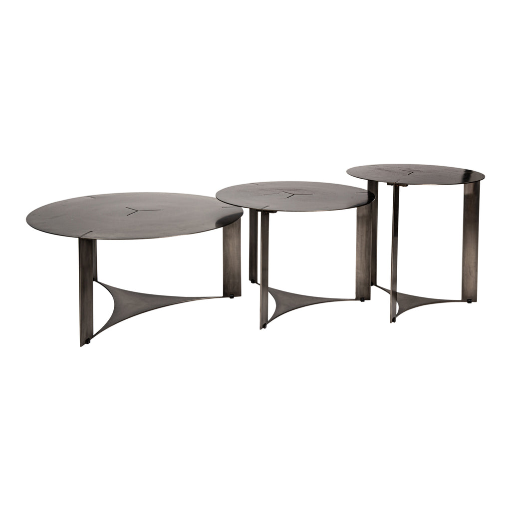Ferrum Grey oldnickle metal coffeetable round 80cm