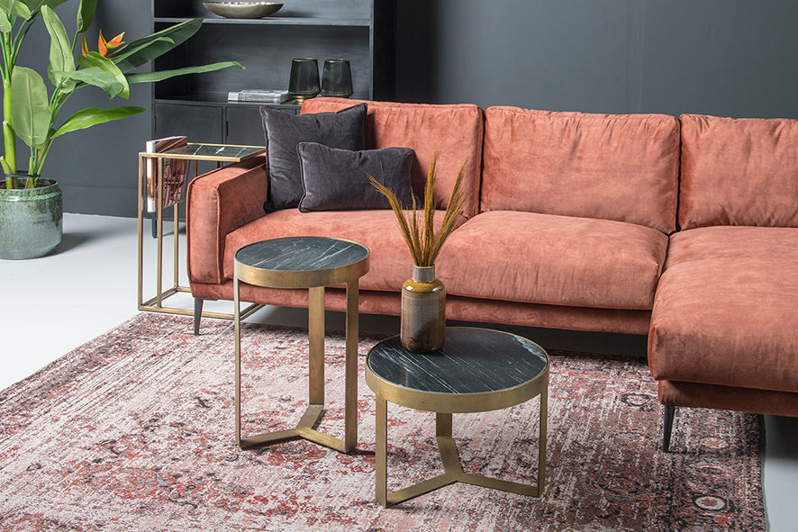 Glennis Marble bijzettafel Gold 40 cm