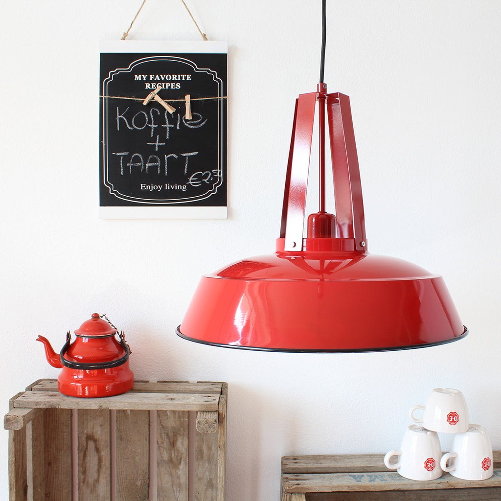 Hanglamp in rood metaal 42 cm