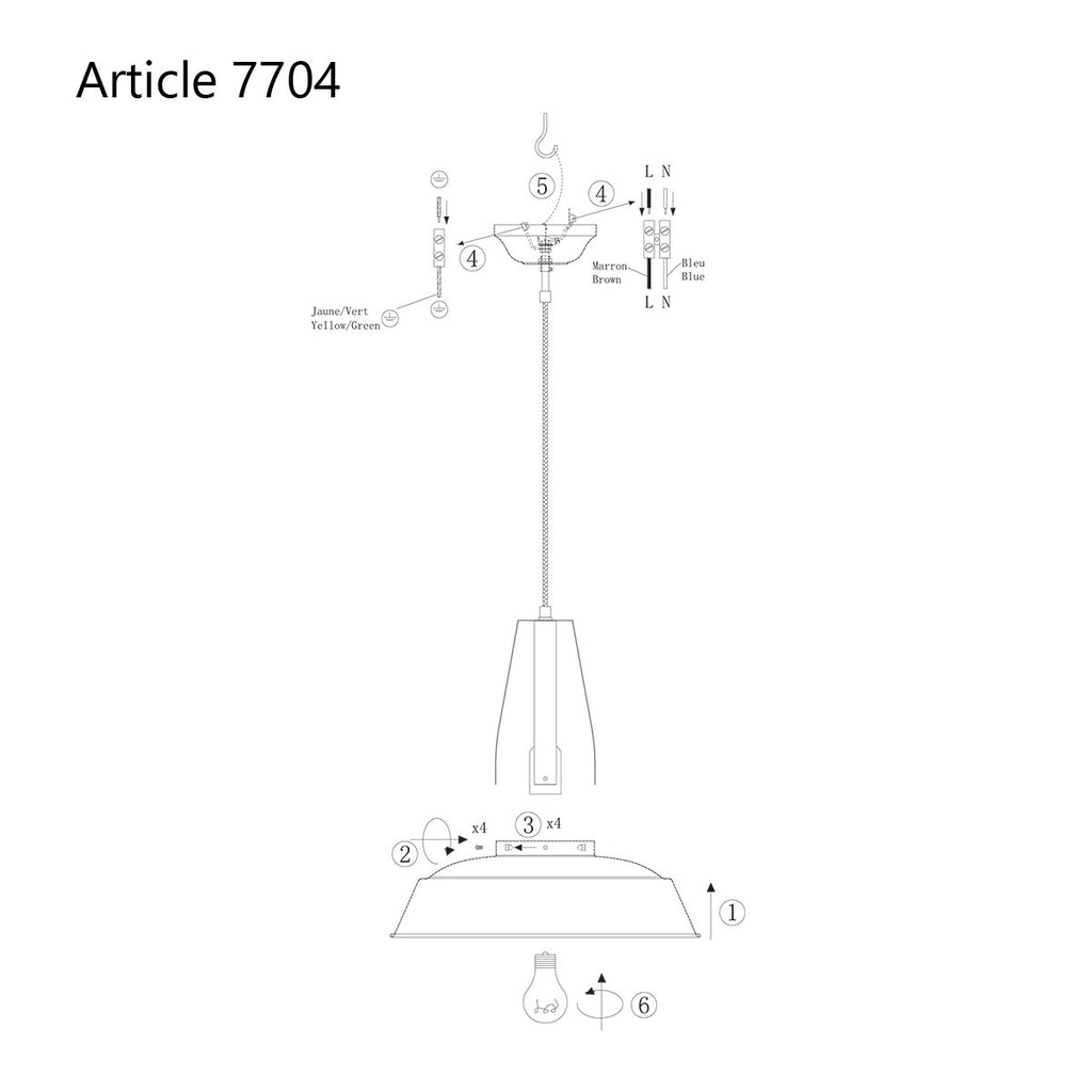 Hanglamp in rood metaal 42 cm