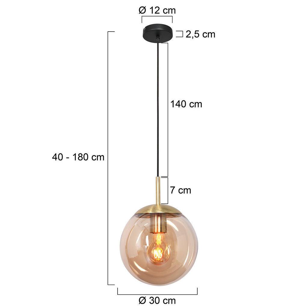 Hanglamp Bollique in Messing
