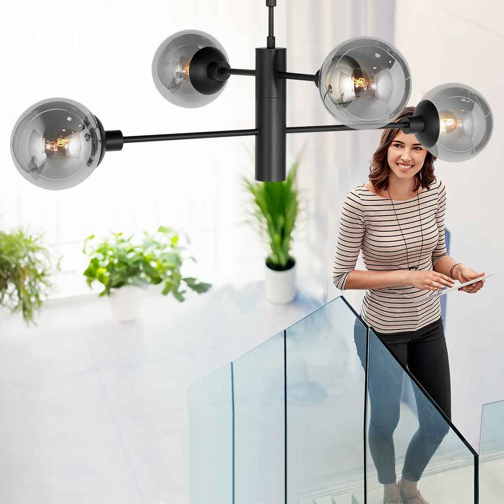 Hanglamp Constellation in Zwart met onderlicht