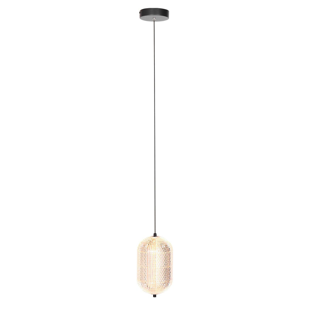 Hanglamp Geripu Ø 15 cm geribbeld kunststof met led module