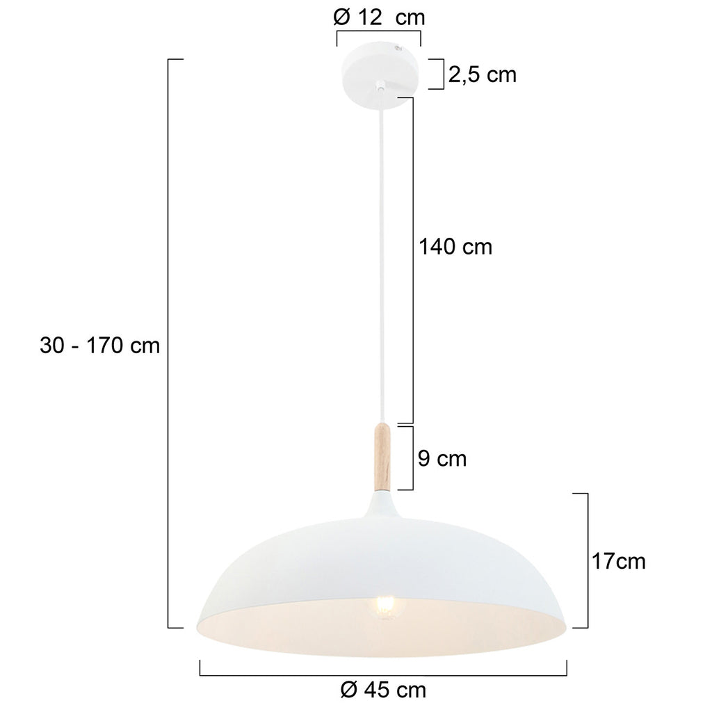 Hanglamp wit 45 cm