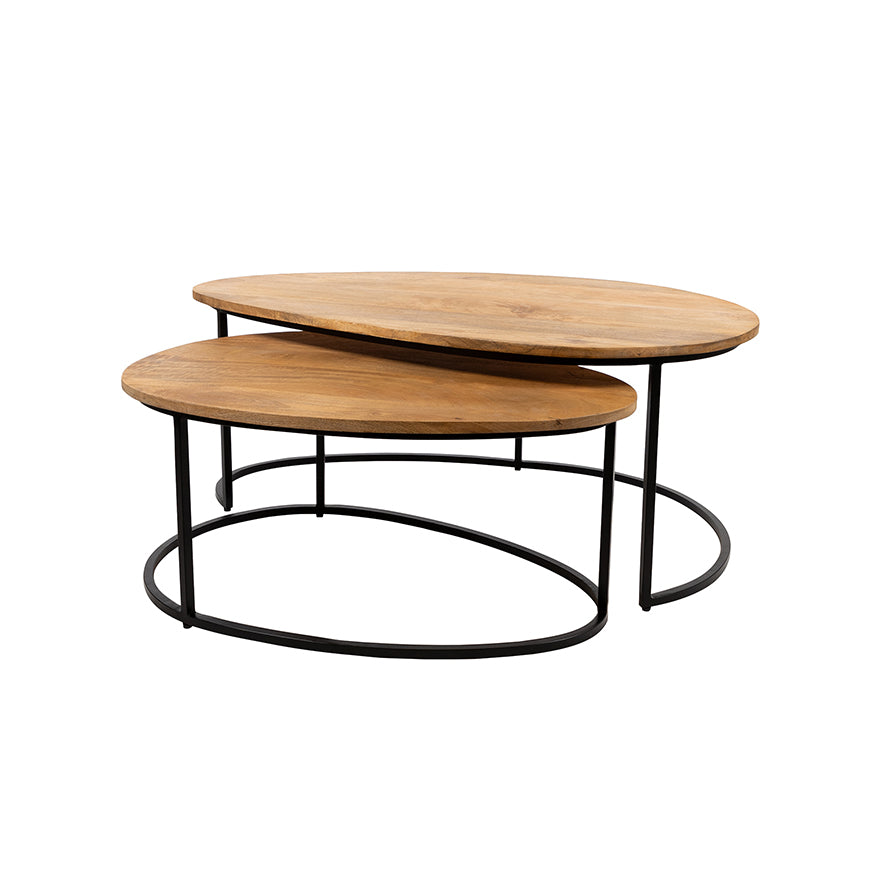 Hannover organisch salontafelset van 2 in Smooth Natural