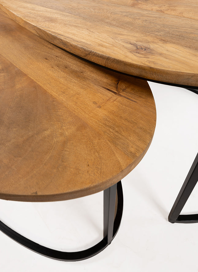 Hannover organisch salontafelset van 2 in Smooth Natural