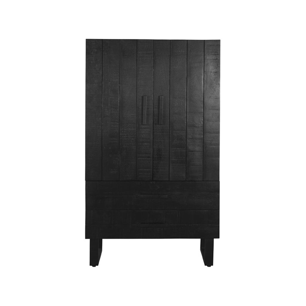 Bergkast Kast - Zwart - Mangohout - 2-Deurs