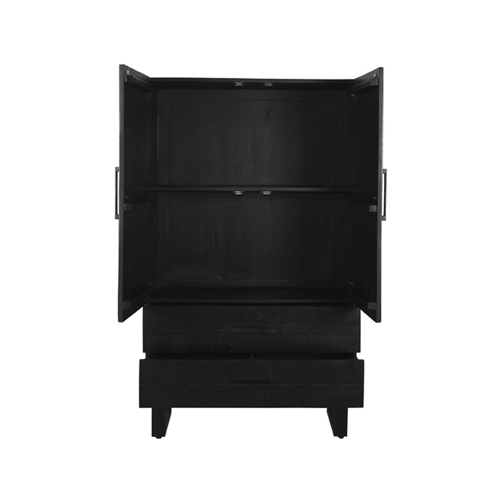 Bergkast Kast - Zwart - Mangohout - 2-Deurs