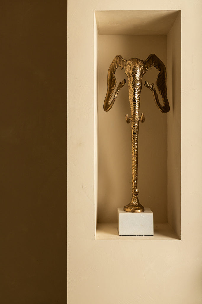 Horton Champagne alu elephant statue marble base S