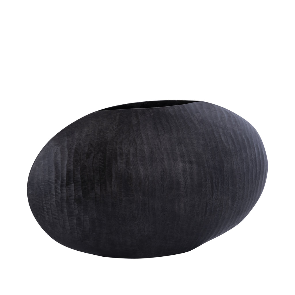 Jowad Graphite alu sheet pot ribbed low oval L