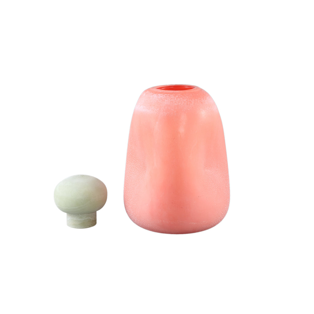 Karlie Orange mat glas met groene top