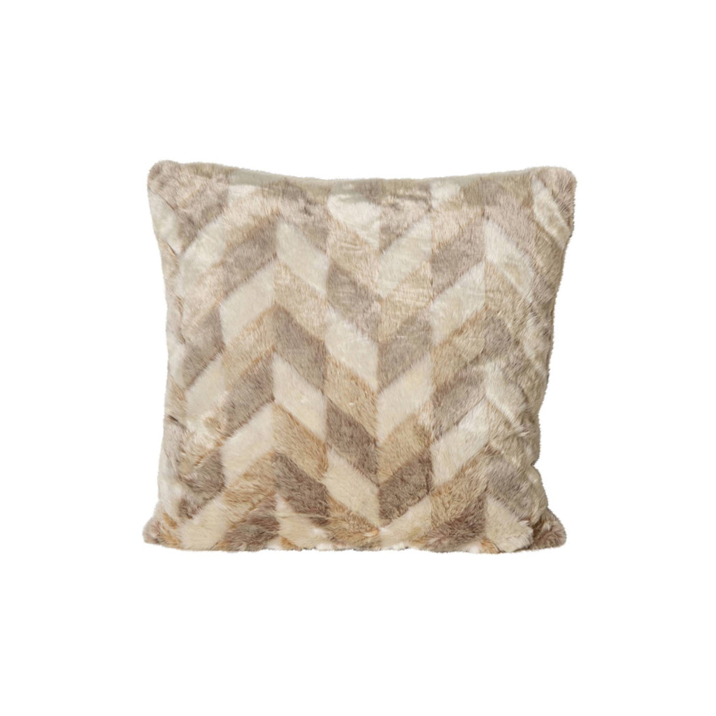 Kathleen Cream vierkante bontkussen L