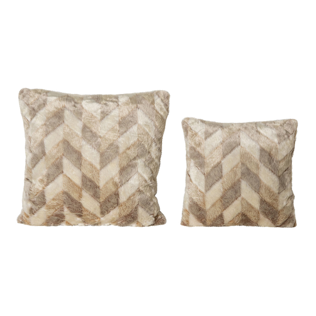 Kathleen Cream vierkante bontkussen L