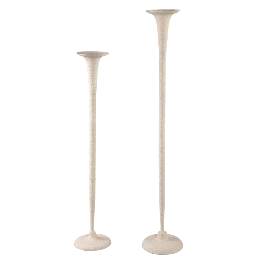 Krish Cream iron candle holder round taps rough S