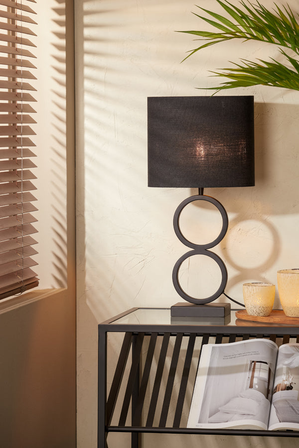 Stelios Lampvoet - Zwart - 15x10x36 cm