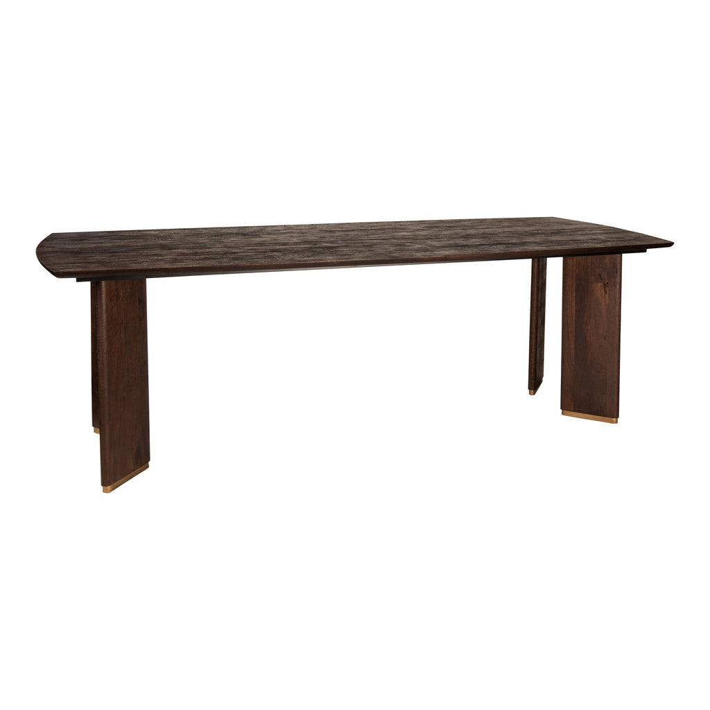 Liber Brown mango wood diningtable 200cm gold leg