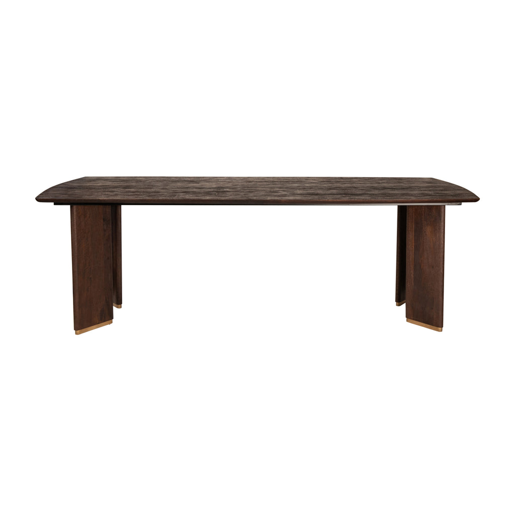 Liber Brown mango wood diningtable 200cm gold leg
