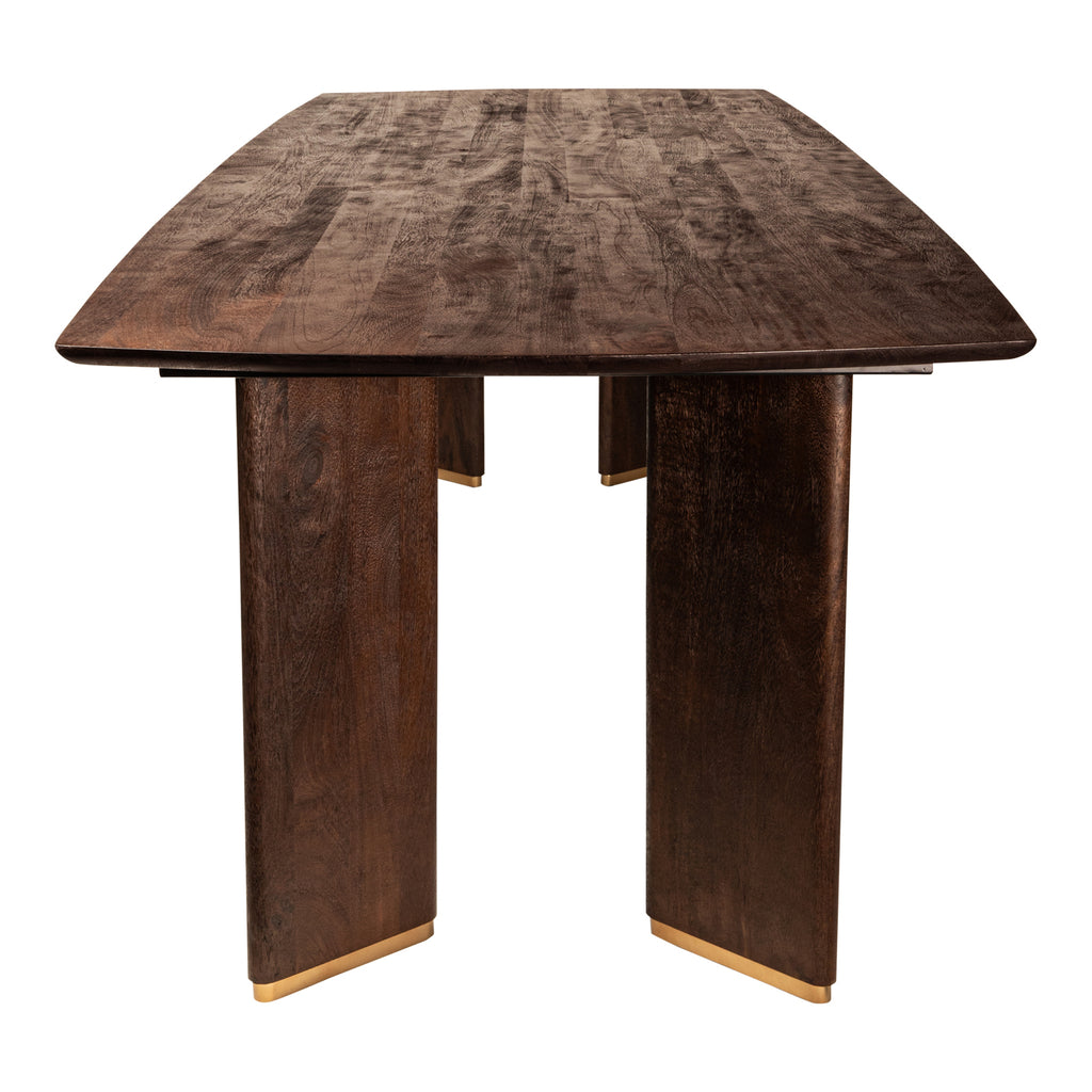 Liber Brown mango wood diningtable 200cm gold leg