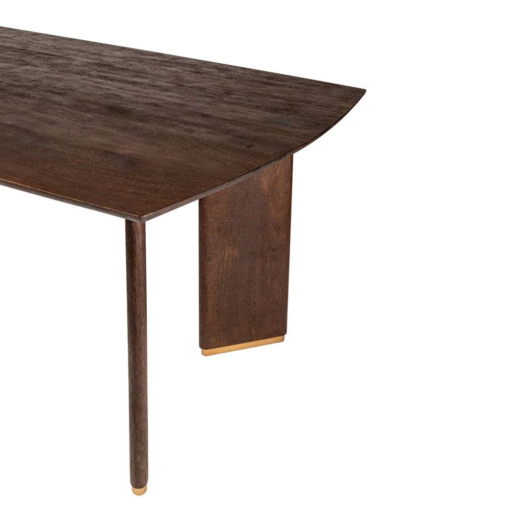 Liber Brown mango wood diningtable 200cm gold leg