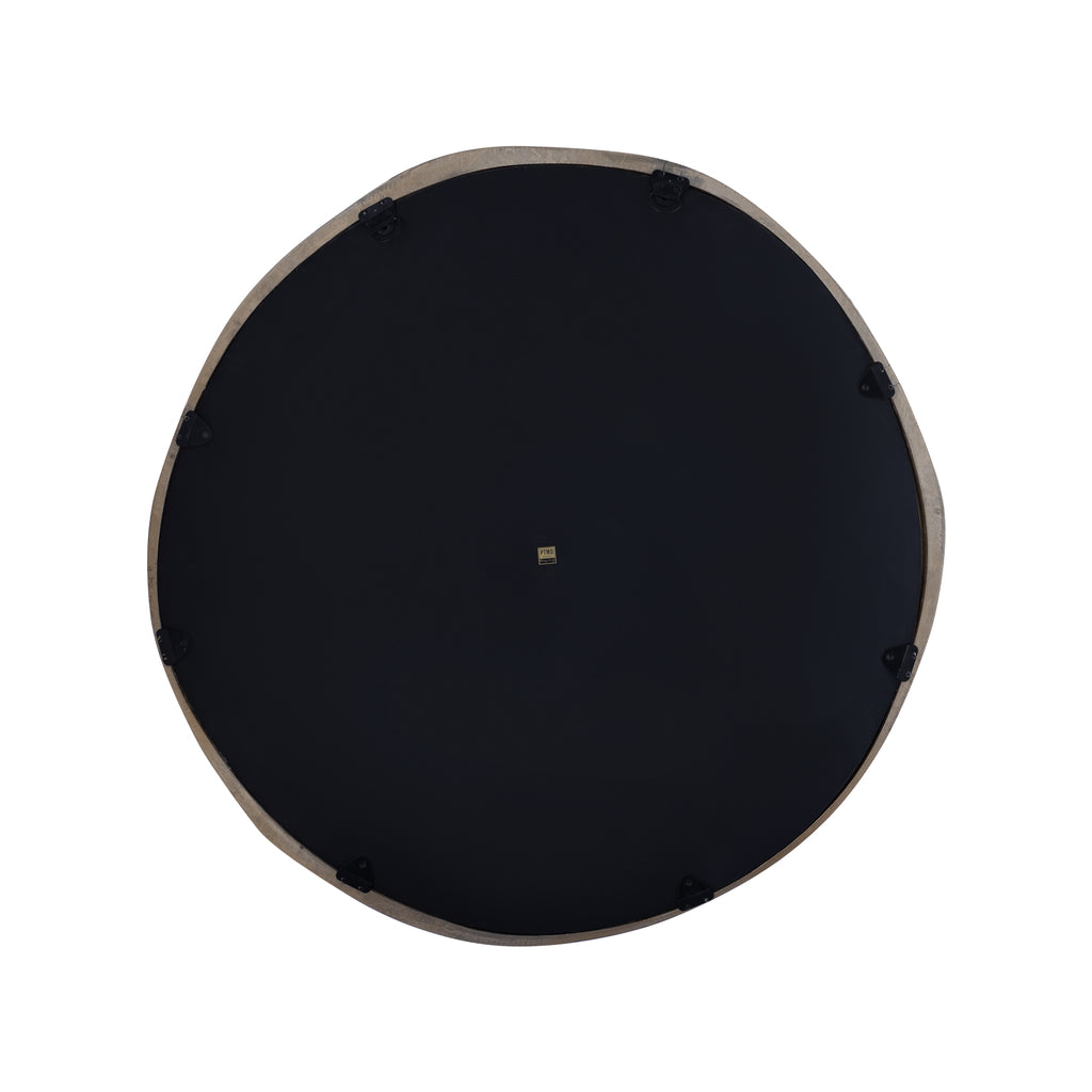 Limera Brass alu round mirror irregular border L