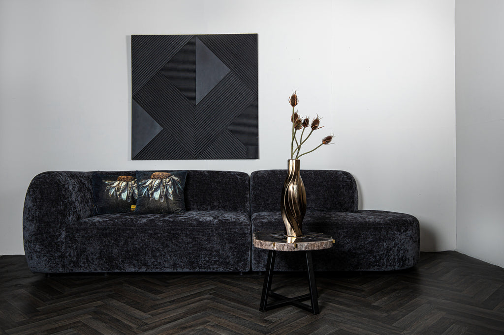 Lujo | Ronde LC poef Links - Anthracite 0504 fiore