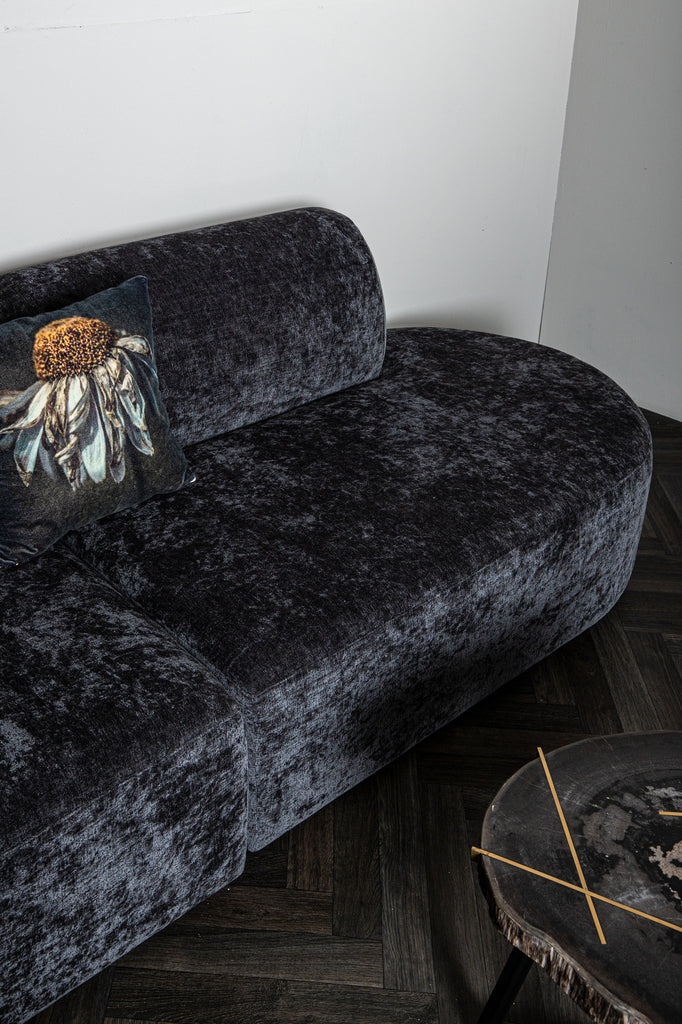 Lujo | Ronde LC poef Links - Anthracite 0504 fiore