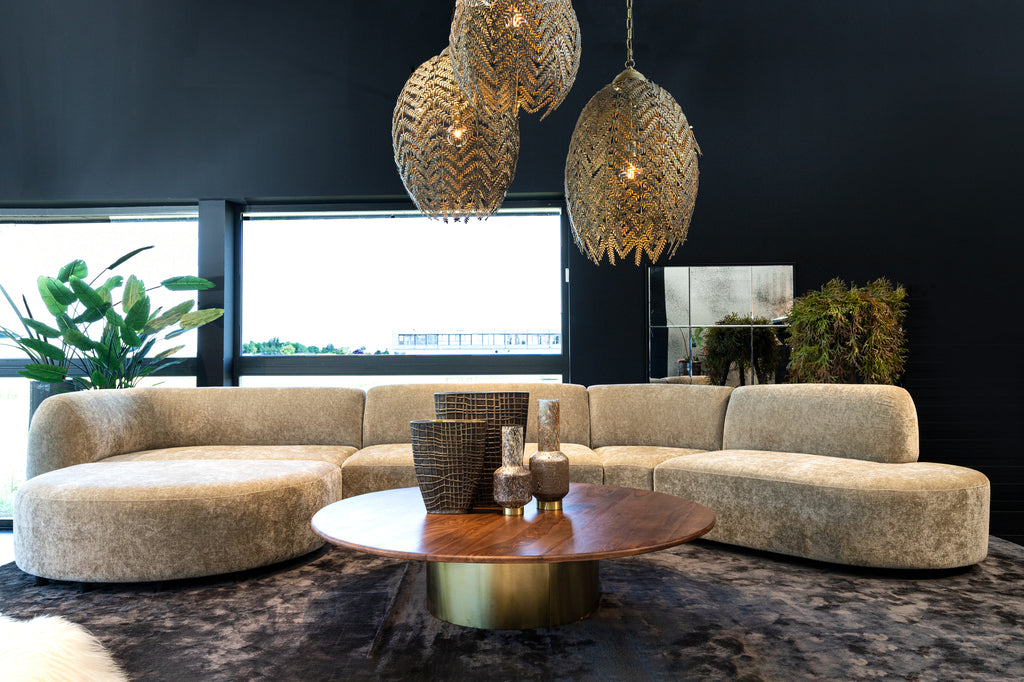 Lujo | Ronde LC poef Links - Anthracite 0504 fiore