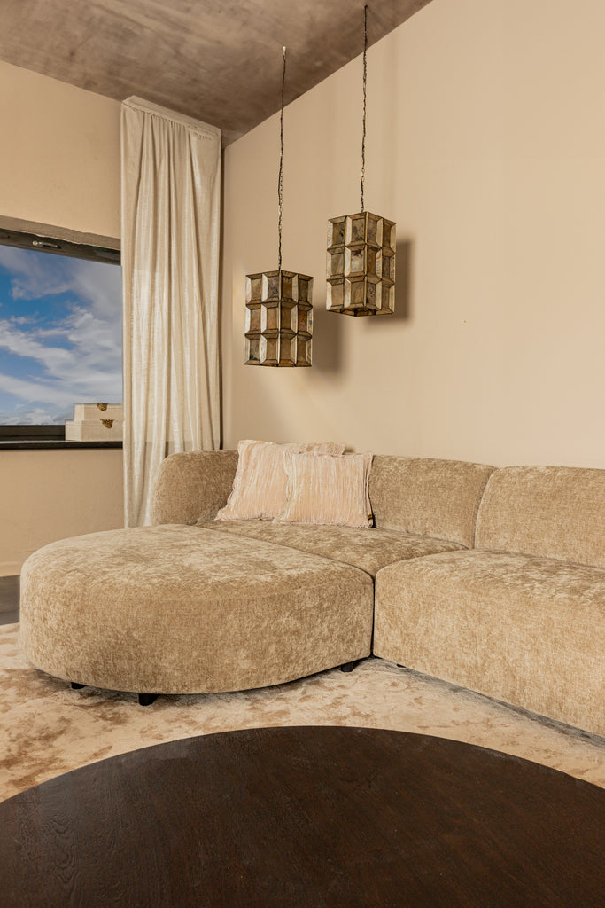 Lujo | Ronde LC poef Links - Anthracite 0504 fiore