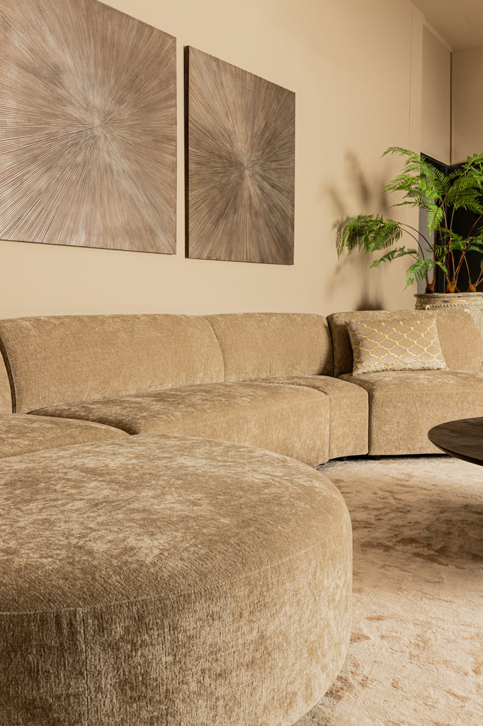 Lujo | Ronde LC poef Links - Anthracite 0504 fiore