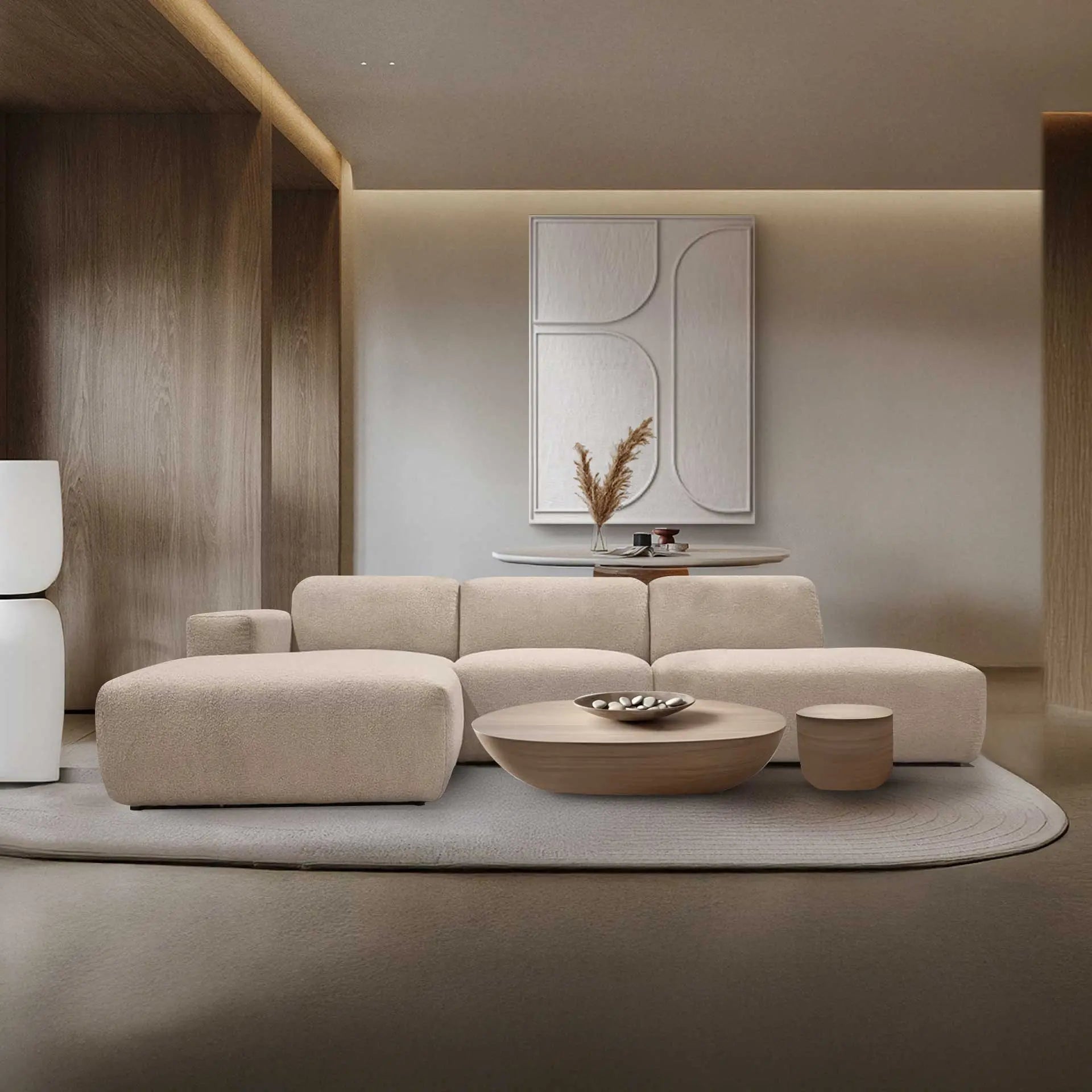 Manouk Hima loungebank met ottomaan - Links