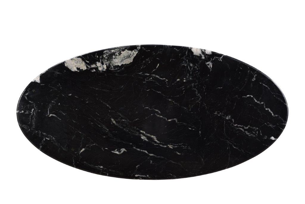 Marble Oval Spider Black 180 cm