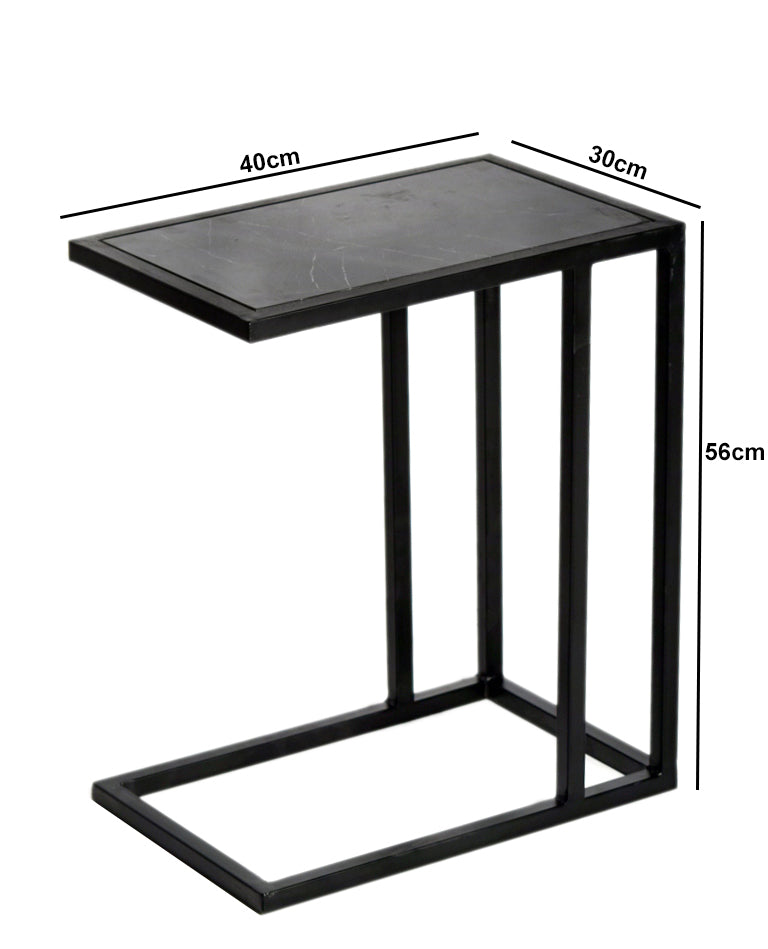 Marble bijzettafel Black