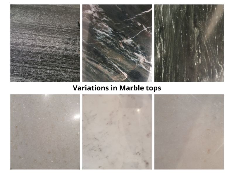 Marble bijzettafel Black