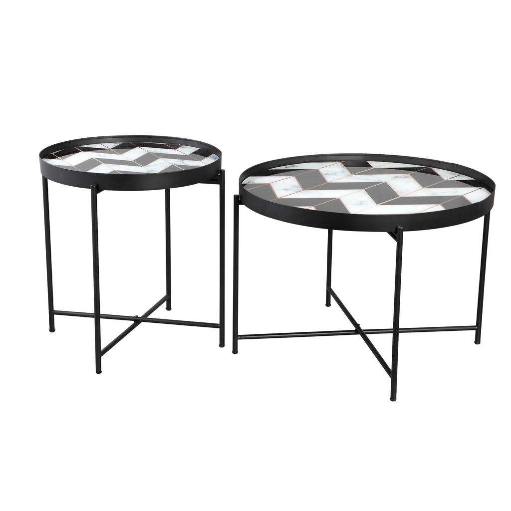 Marcela Black metal bijzettafels